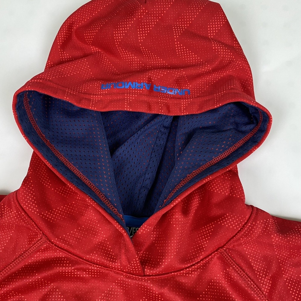 Under Armour Youth XL Boys Girls Unisex Hoodie‎ Sweat Shirt Red Loose Fit - Picture 3 of 6